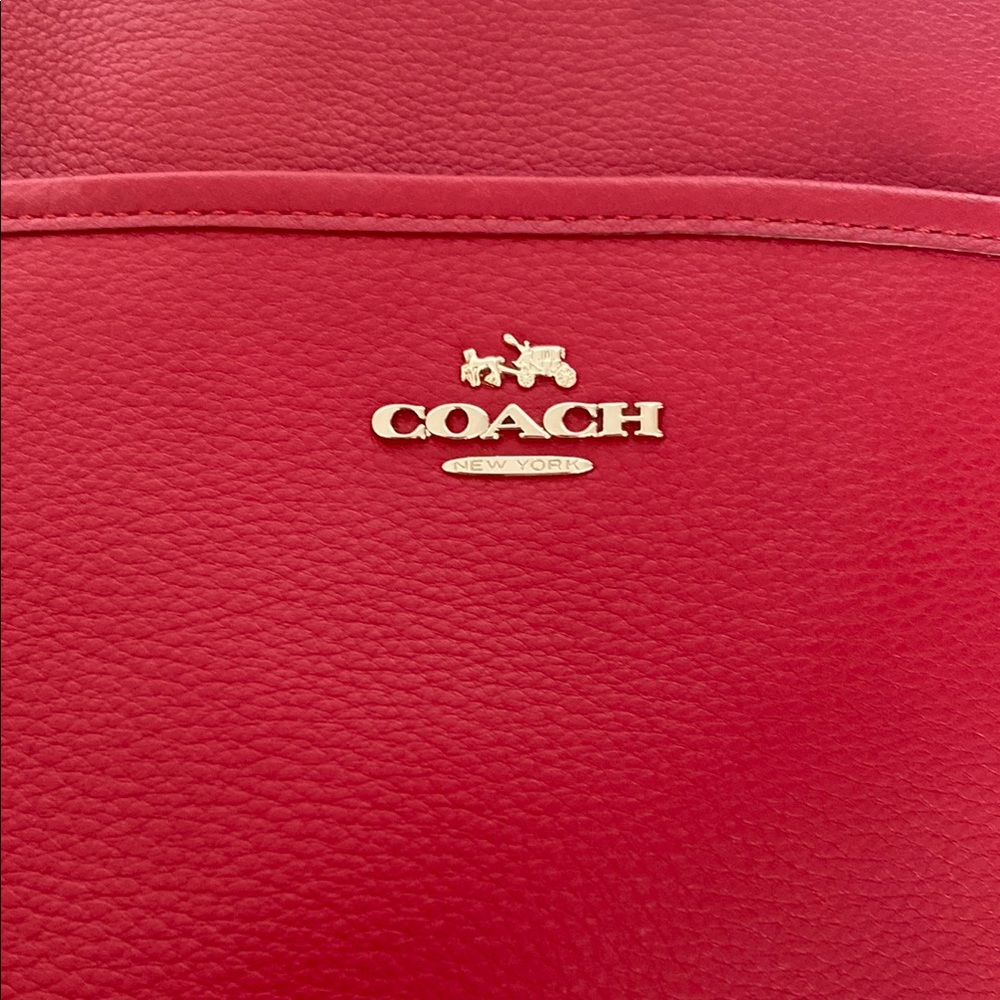 Coach Red Leather Shoulder Bag. Like new condition. Fantastic cherry color.